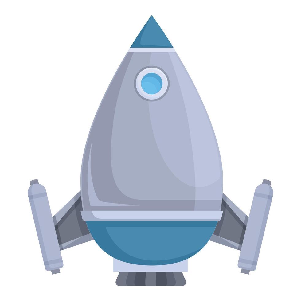 Cartoon rocket ship is floating in space vector