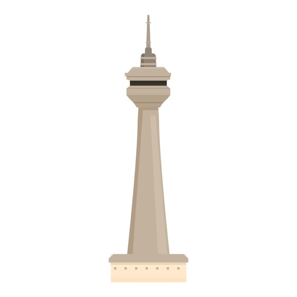 Tall television tower standing high above city skyline vector