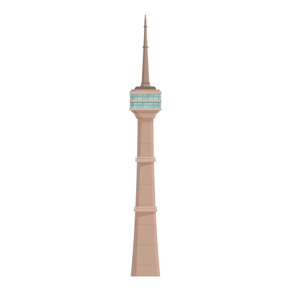 Tall telecommunication tower standing on white background vector