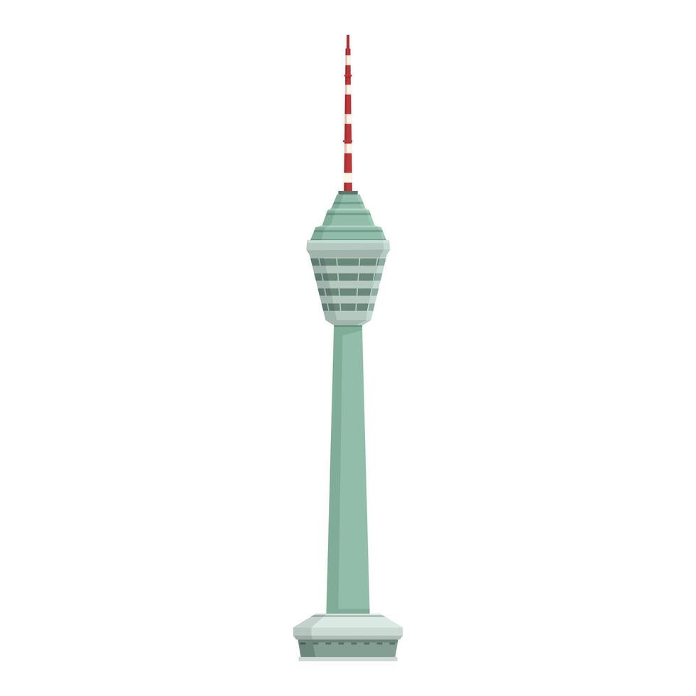 Tall television tower standing high broadcasting information to the city vector