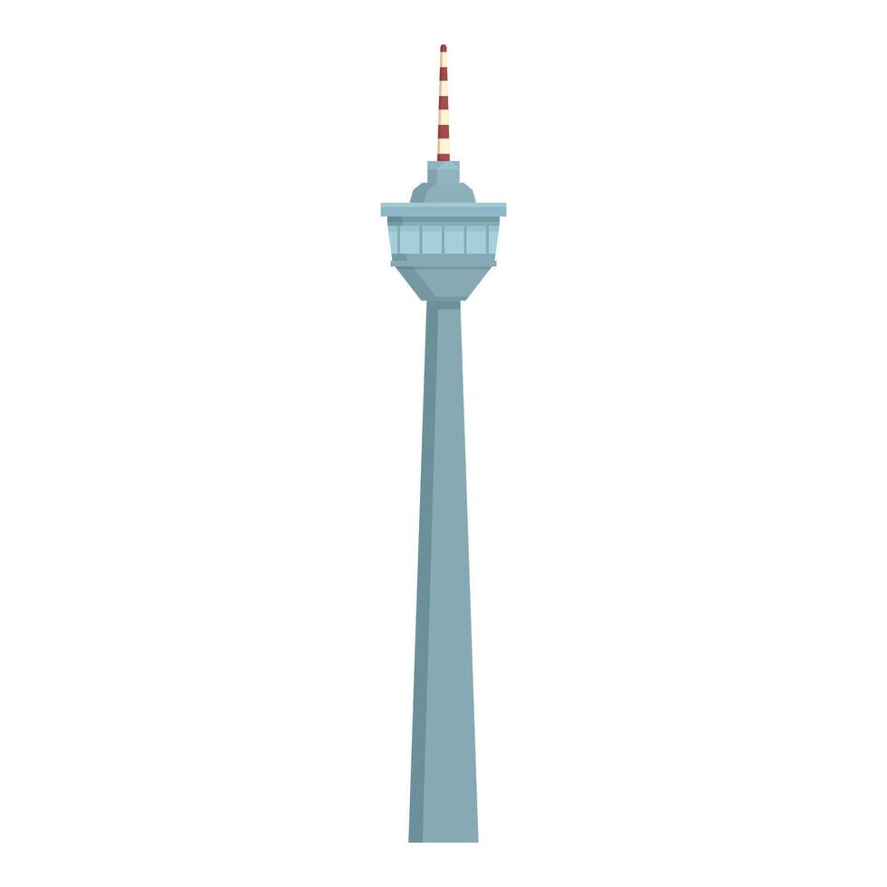 Tall and modern telecommunication tower standing high with antenna vector