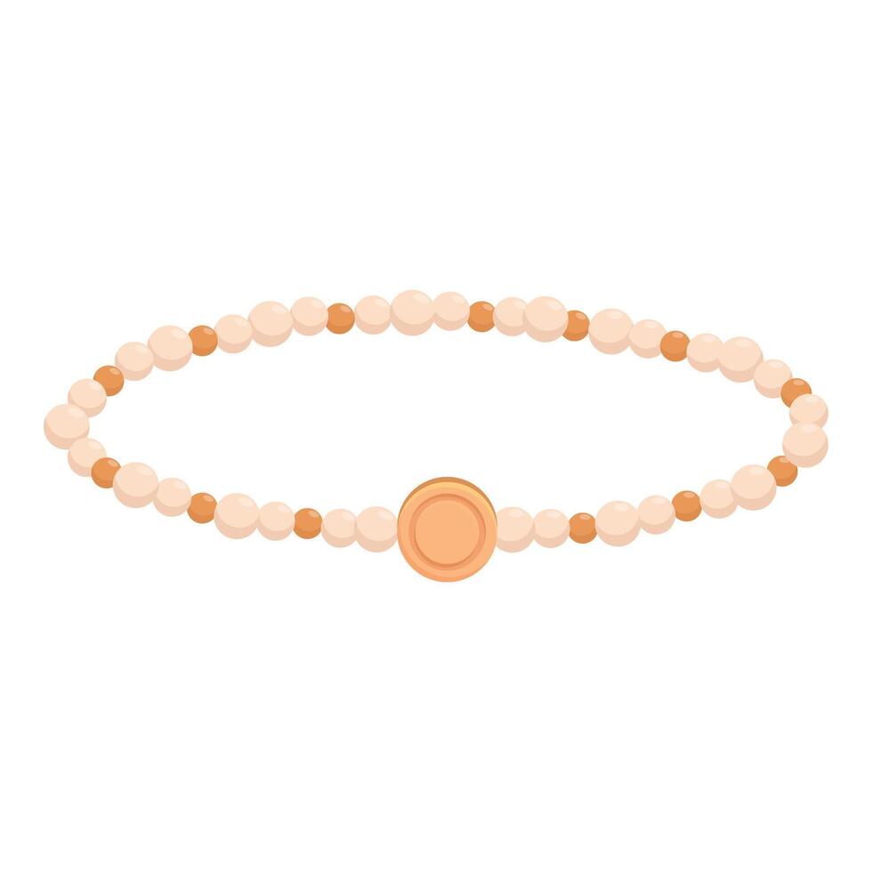 Elegant pearl bracelet with a golden clasp on white background vector