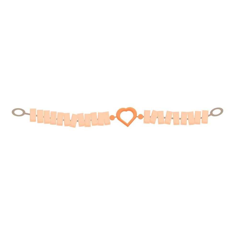 Bracelet with square beads and heart shaped pendant for valentine's day gift vector