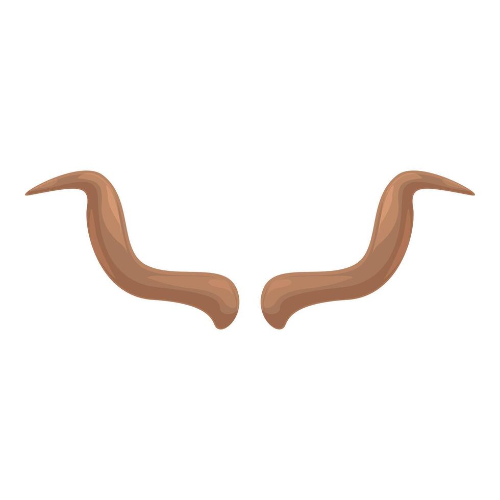 Pair of brown animal horns pointing upwards representing strength vector