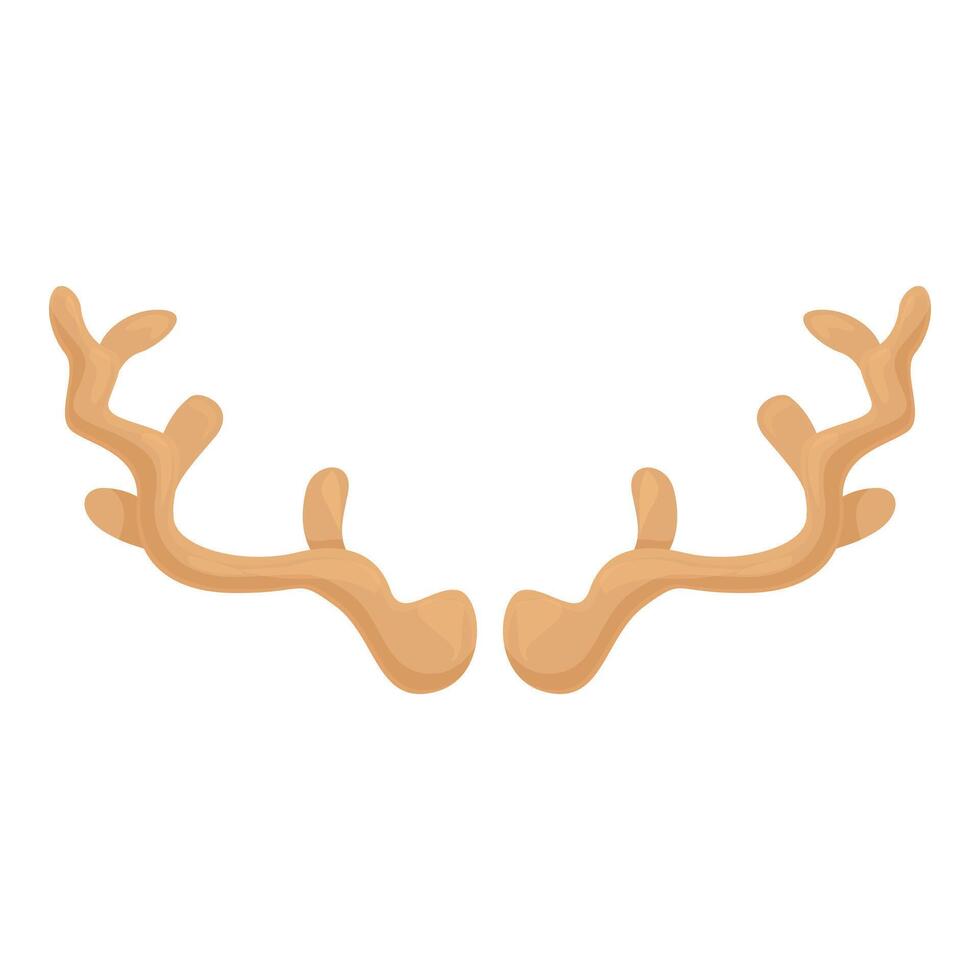 Pair of stylized reindeer antlers are isolated on white background vector