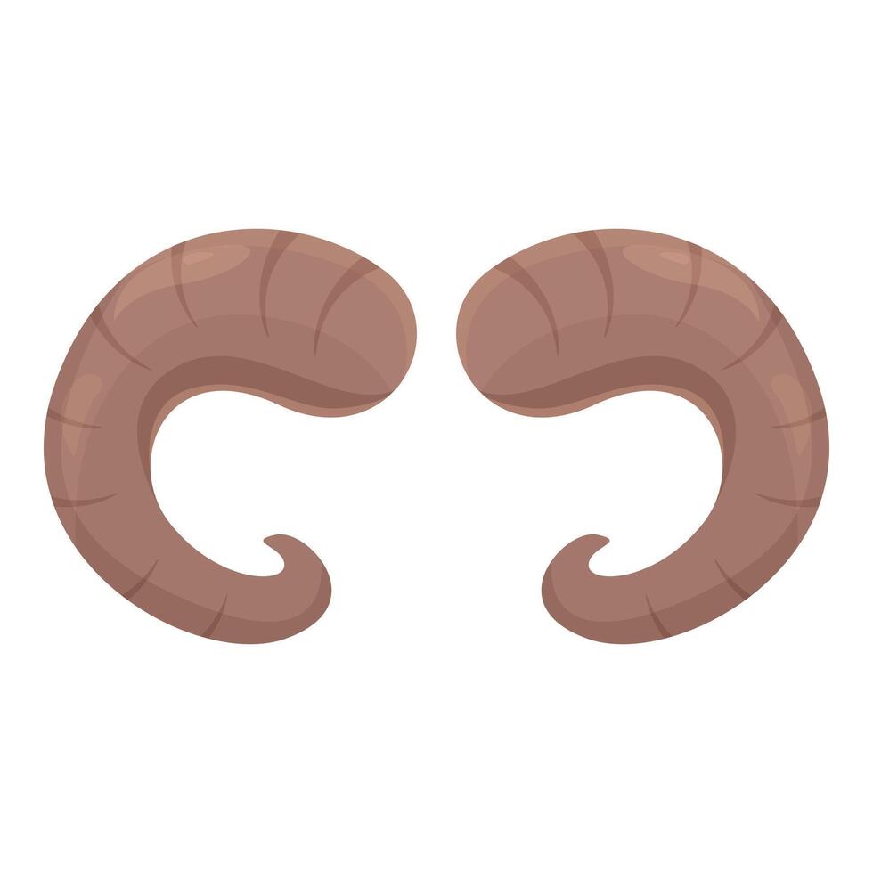 Pair of brown ram horns pointing upwards representing strength vector