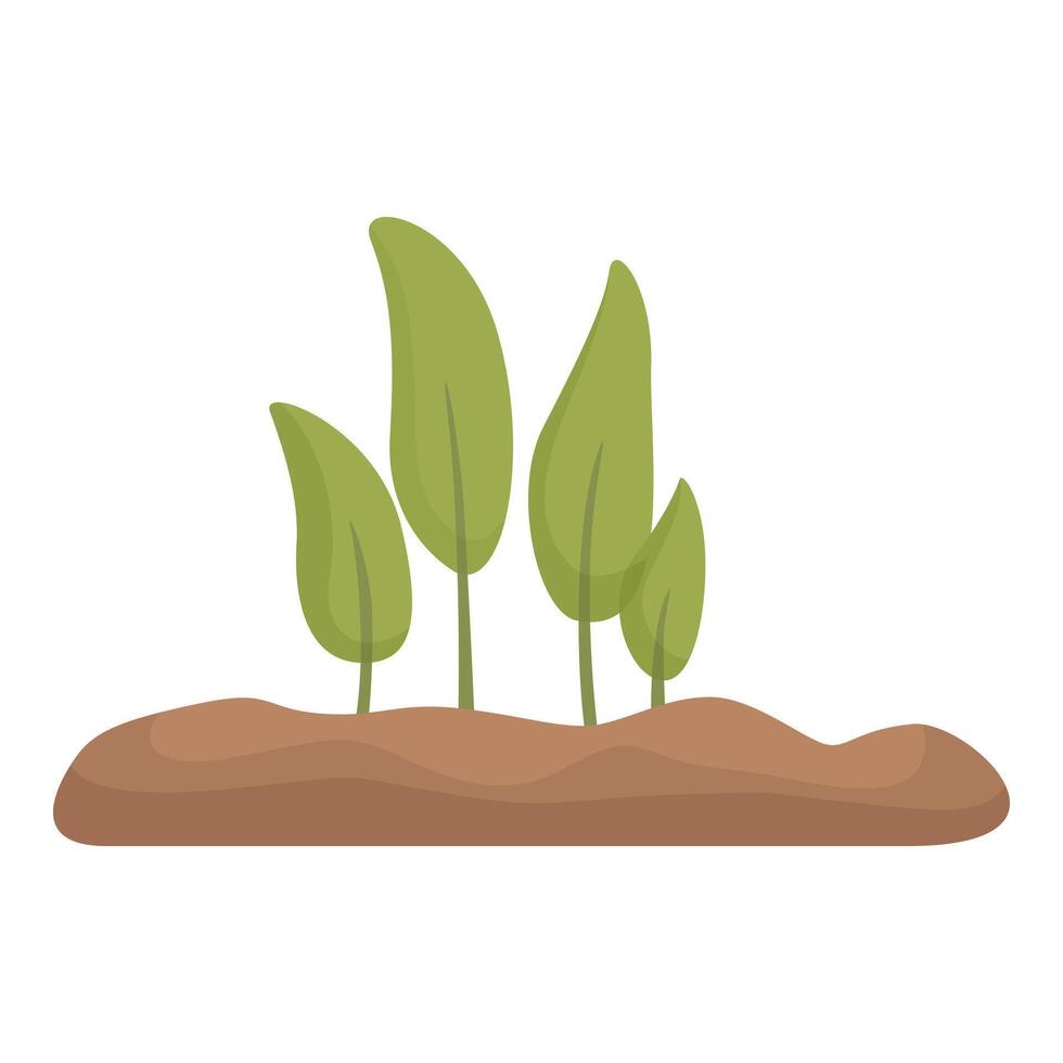 Four green sprouts growing from the ground representing new life vector