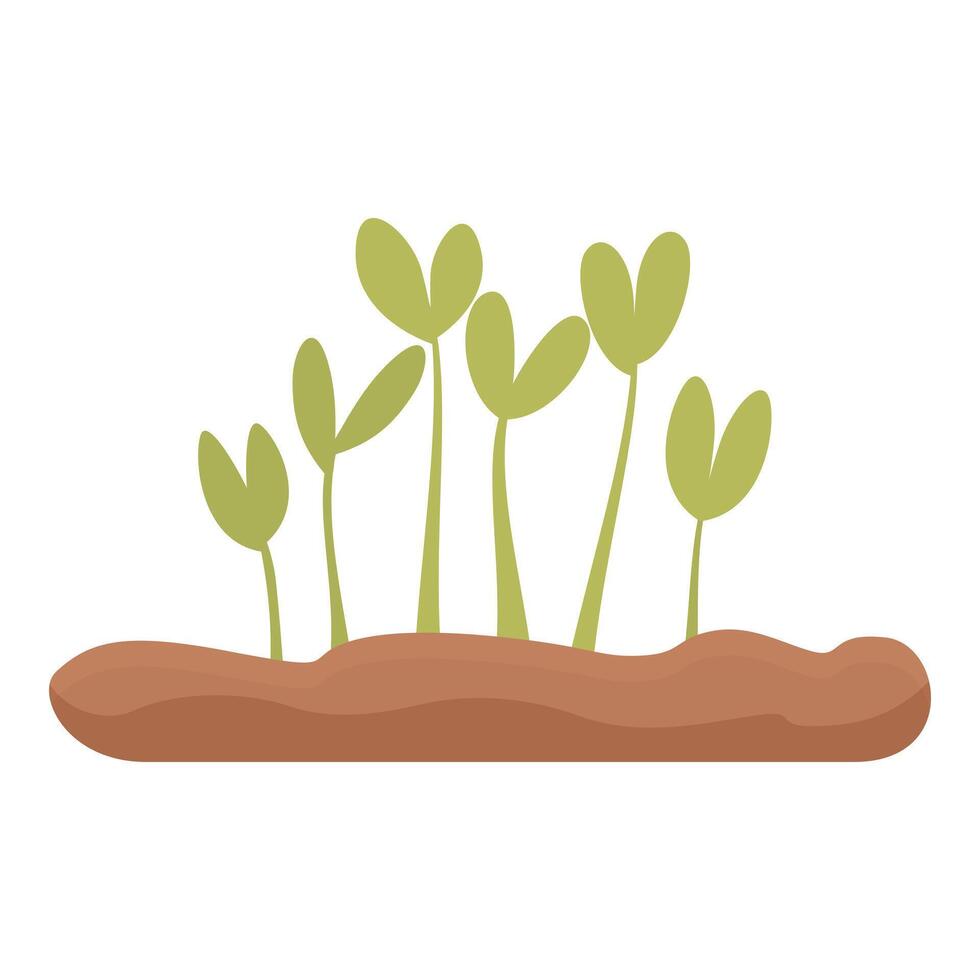 Small green sprouts growing from ground illustration vector