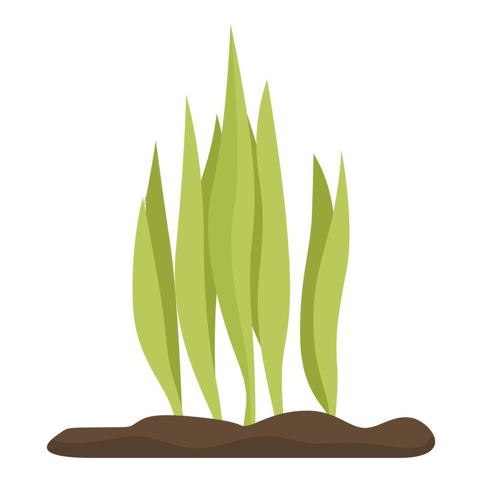 Young green grass growing in soil illustration vector