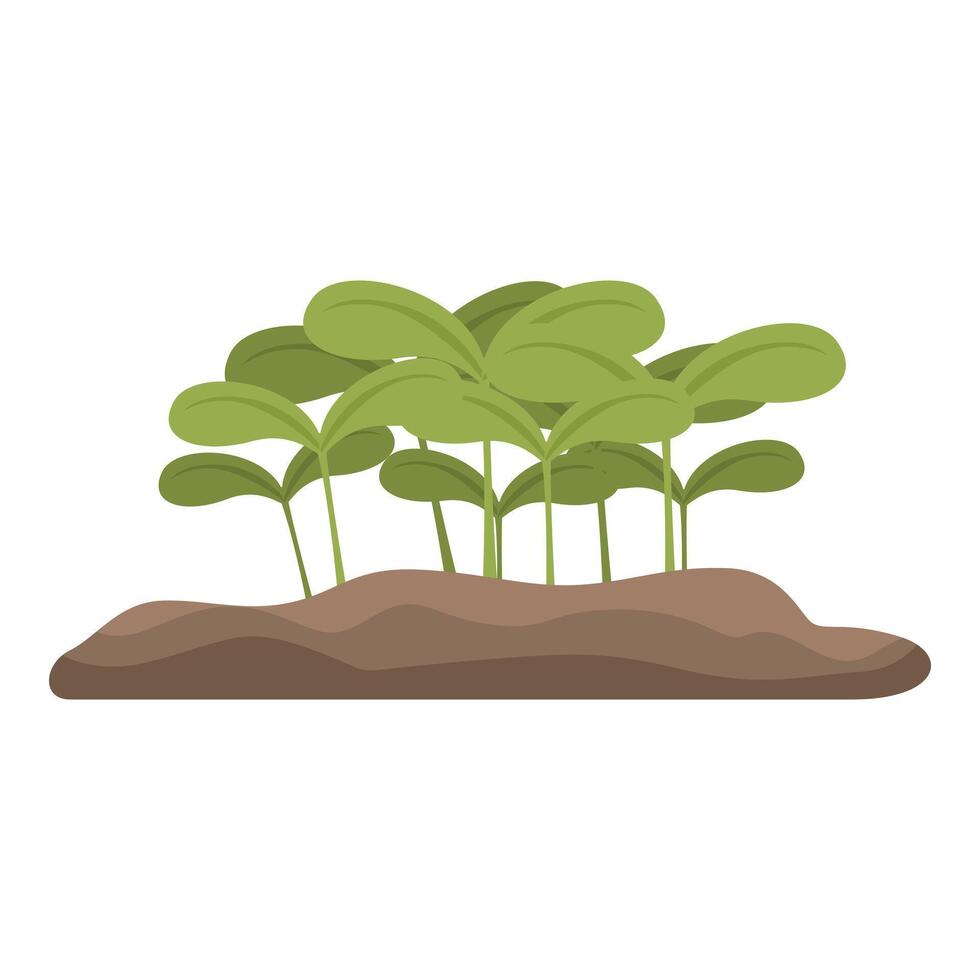 Young plants growing from the ground for agriculture and gardening vector