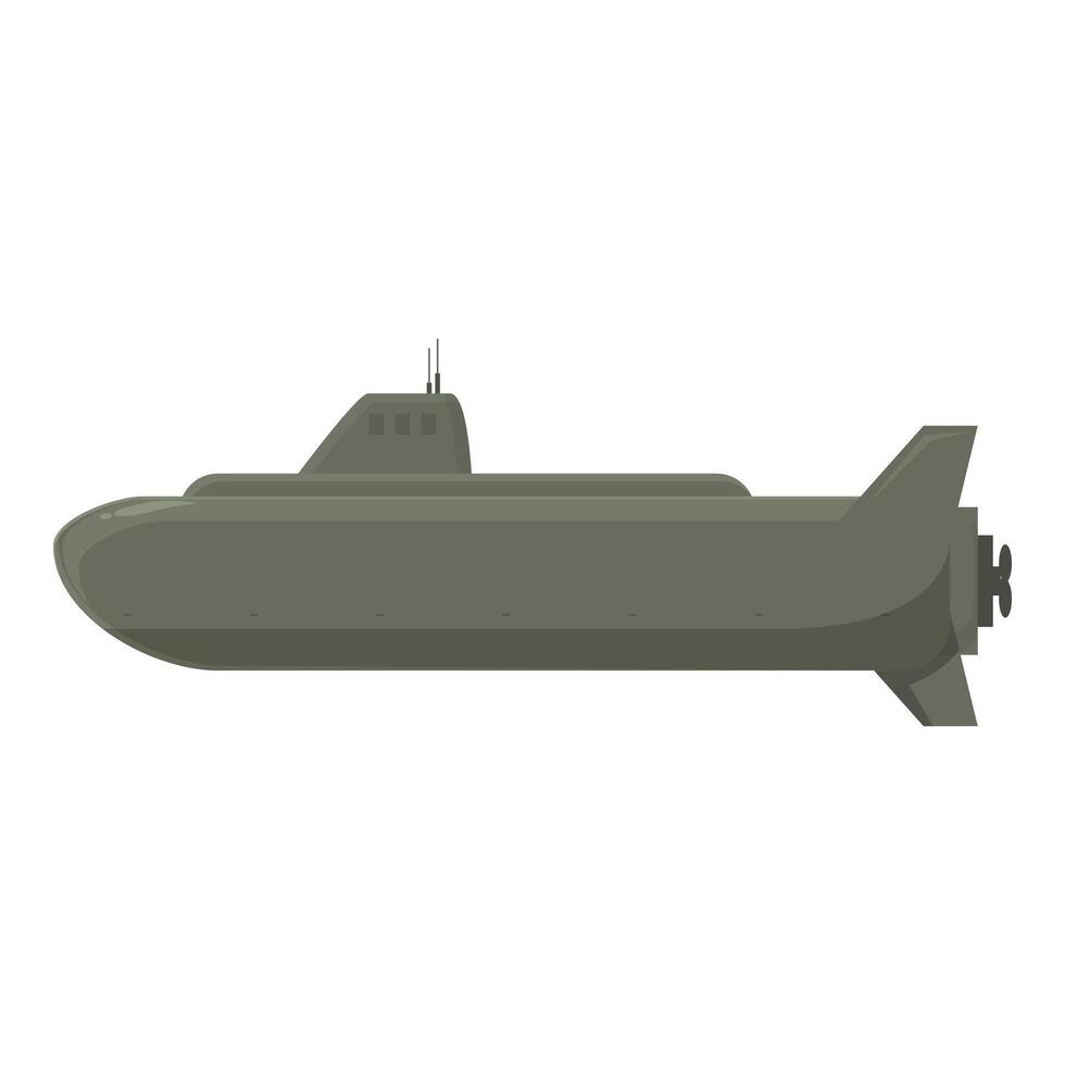Large nuclear submarine patrolling the ocean surface vector