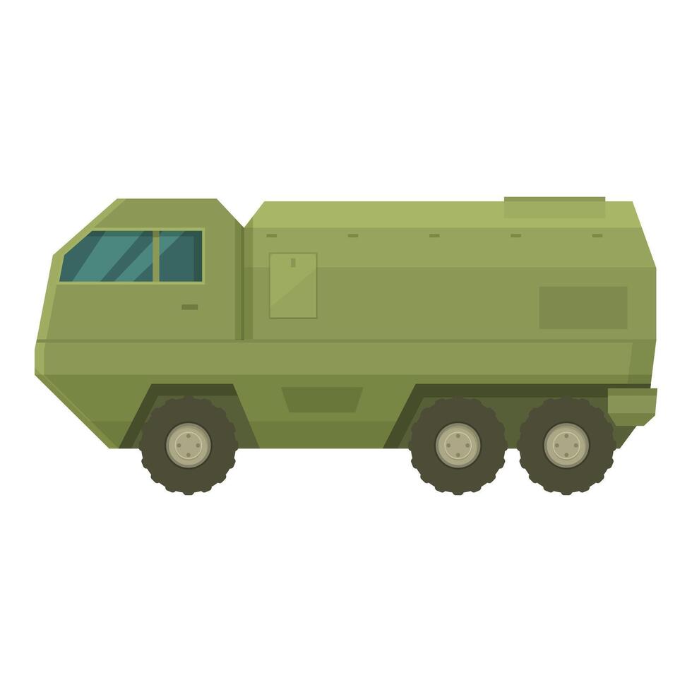 Powerful military vehicle tracked platform with camouflage paint staying on position vector