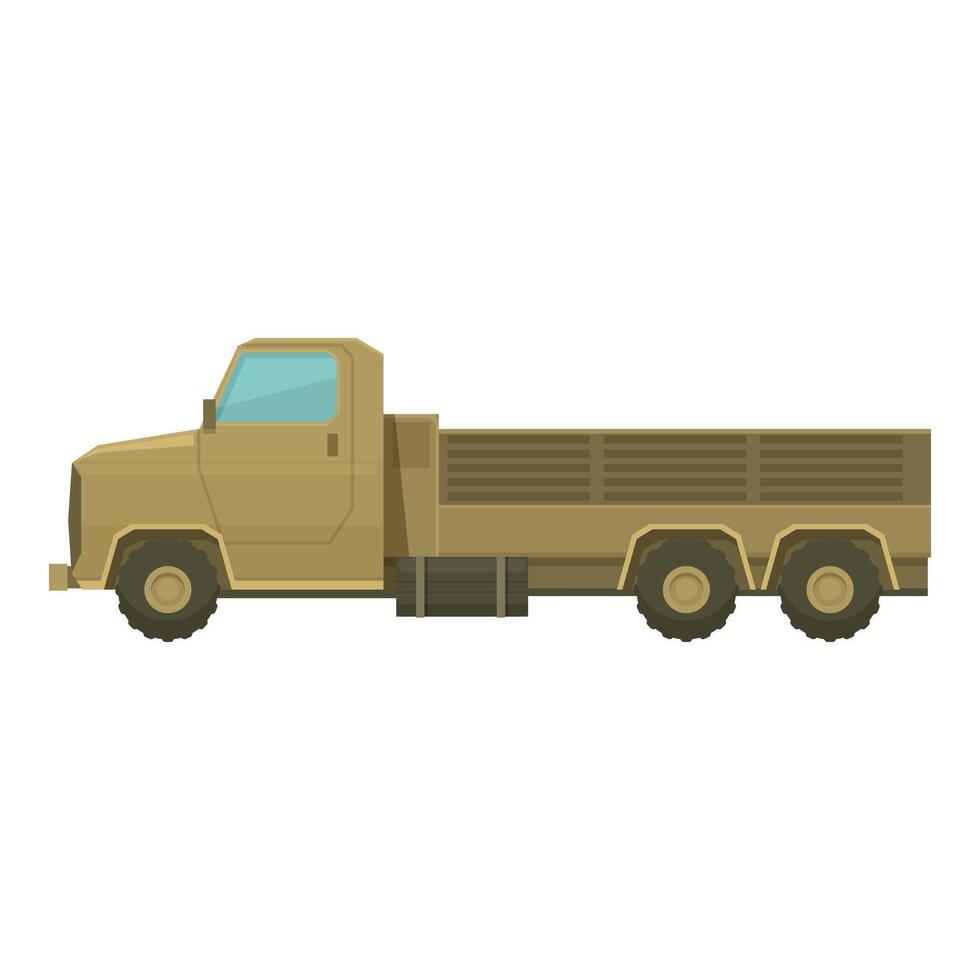Side view of a large military truck transporting goods vector