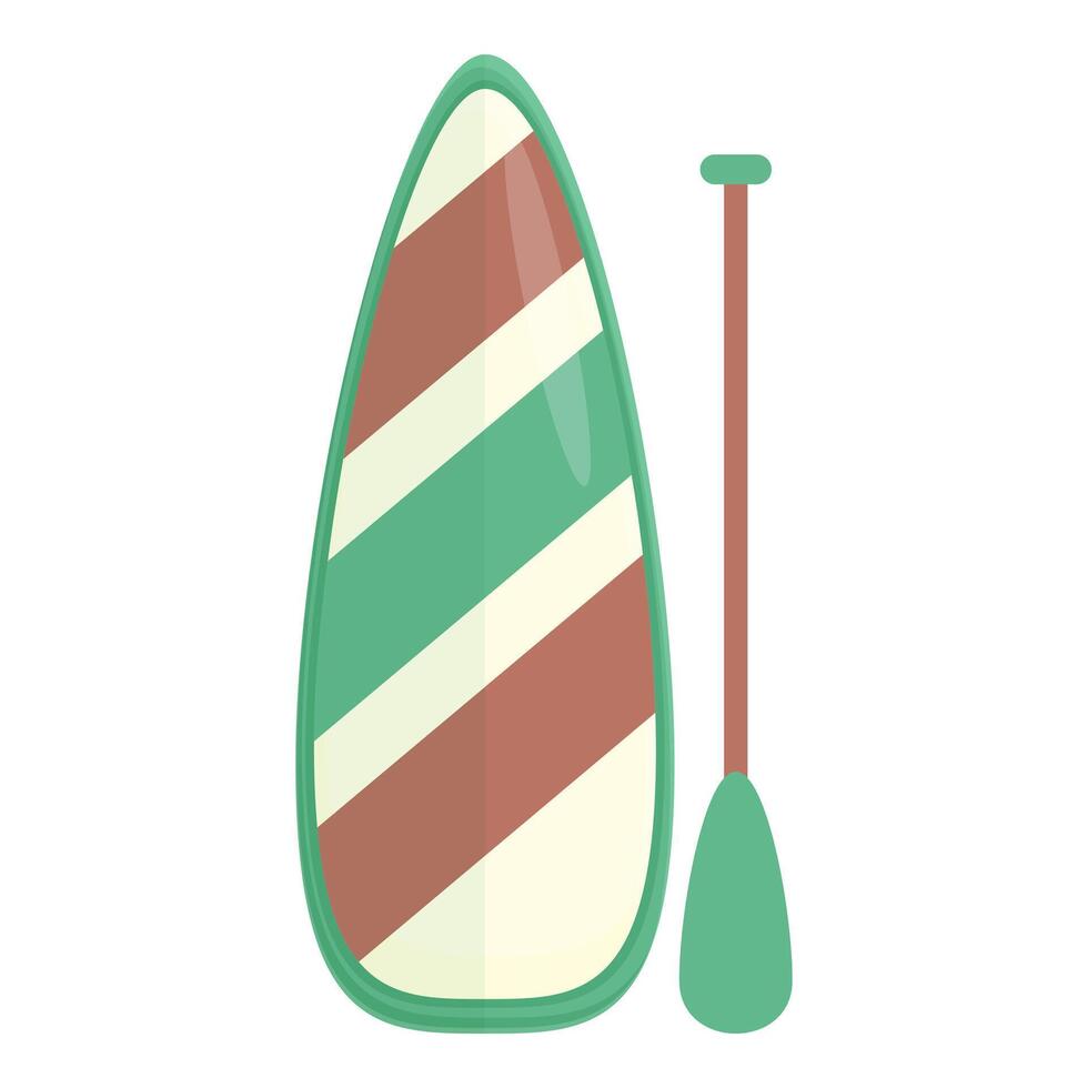 Striped stand up paddle board with paddle for sup surfing water sport vector