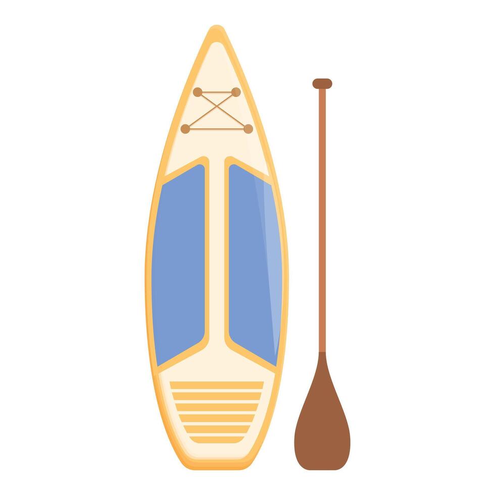 Modern paddle board with paddle for stand up paddling on the water vector