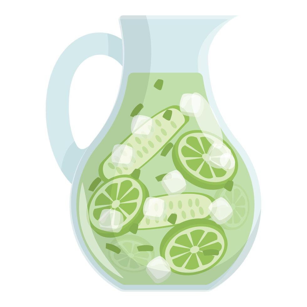 Refreshing summer drink made with cucumber and lime vector