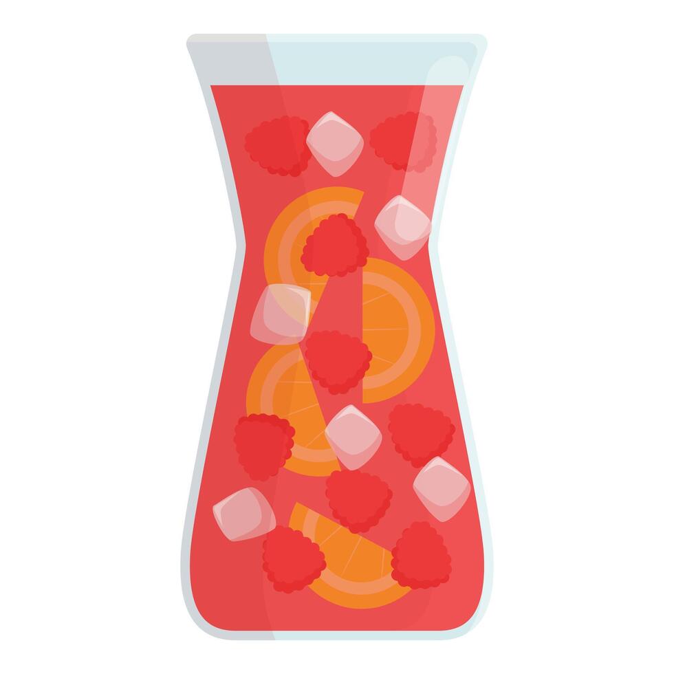 Refreshing summer cocktail with fresh fruit and ice in a glass jug vector