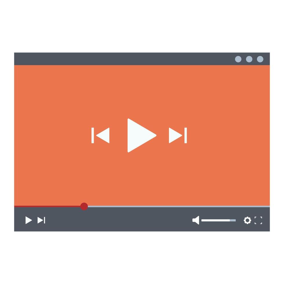 player is playing content in a web browser vector