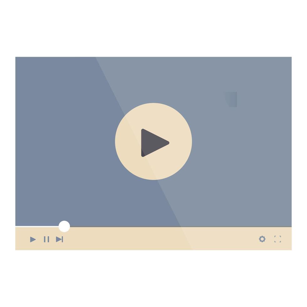 player showing a play button on blue background vector