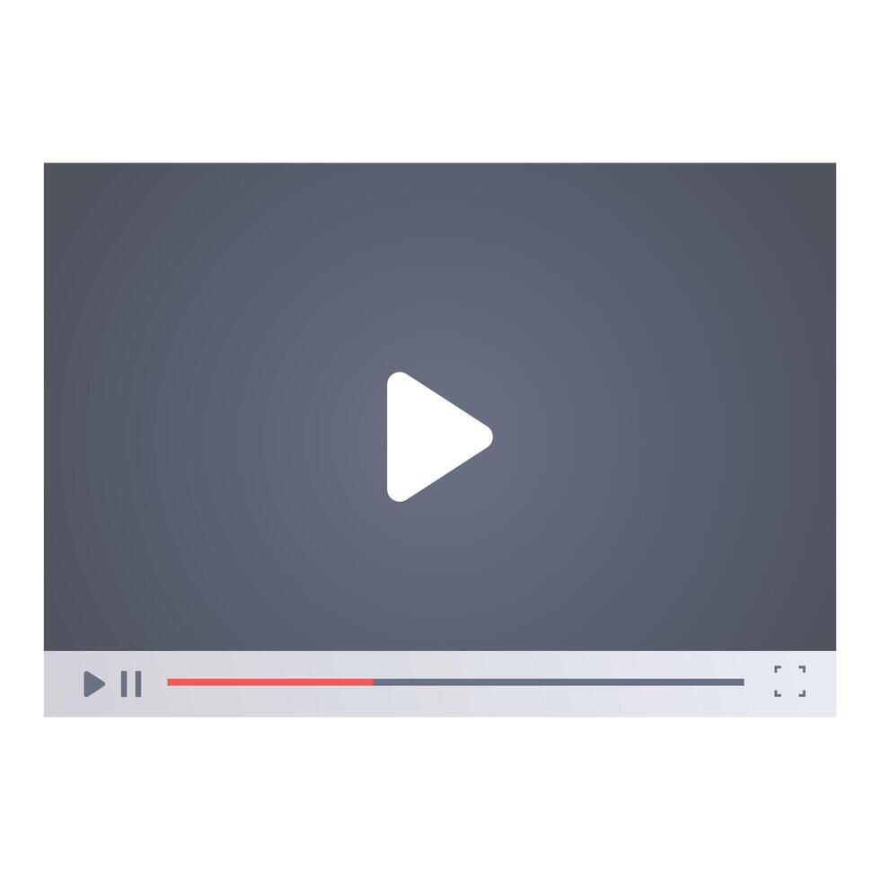 player showing streaming bar and play button on dark background vector