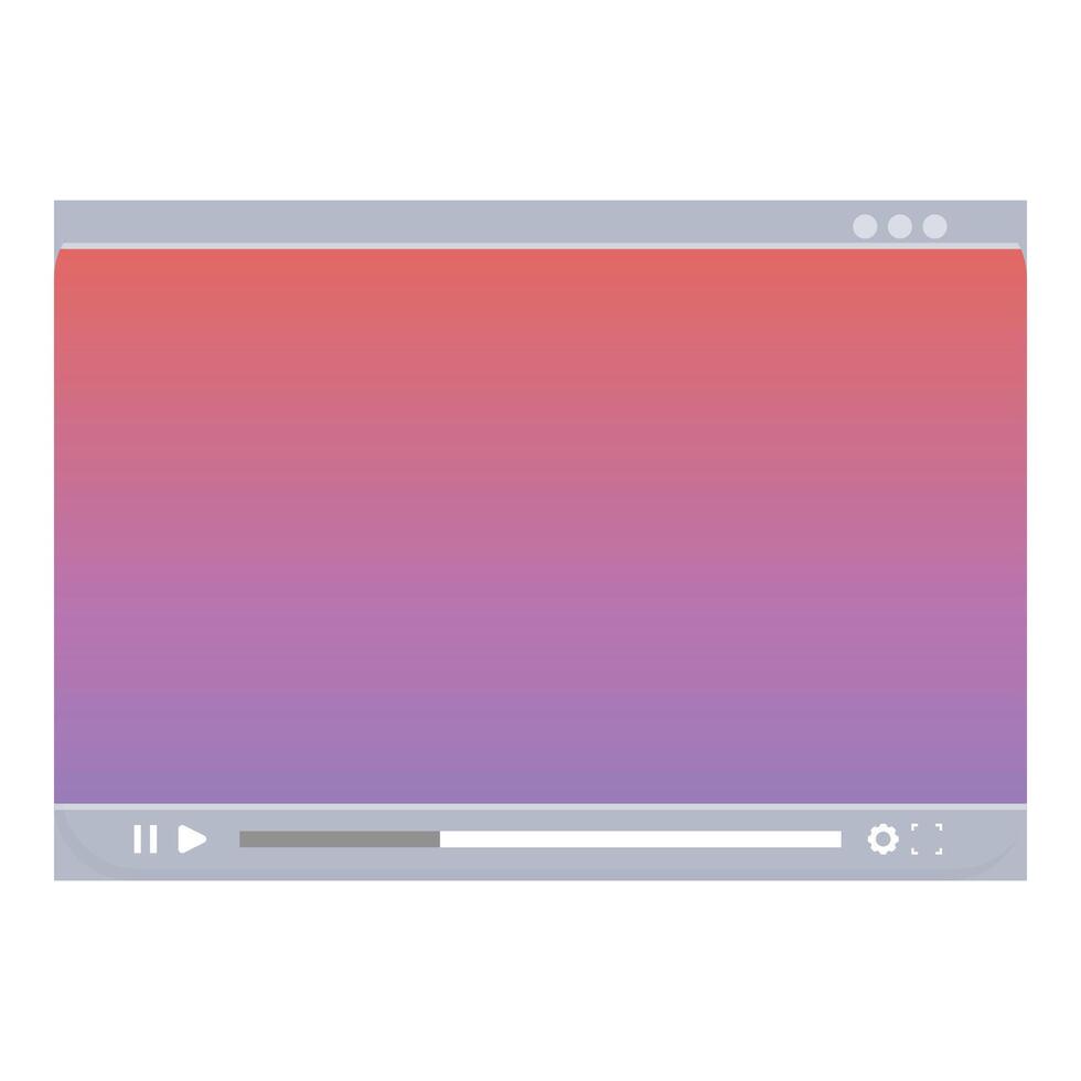 player showing a gradient background with play and settings buttons vector