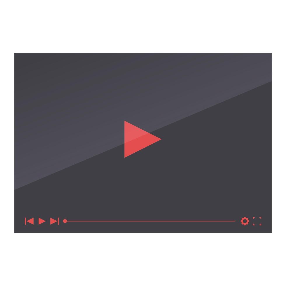 player showing a red play button on dark background vector