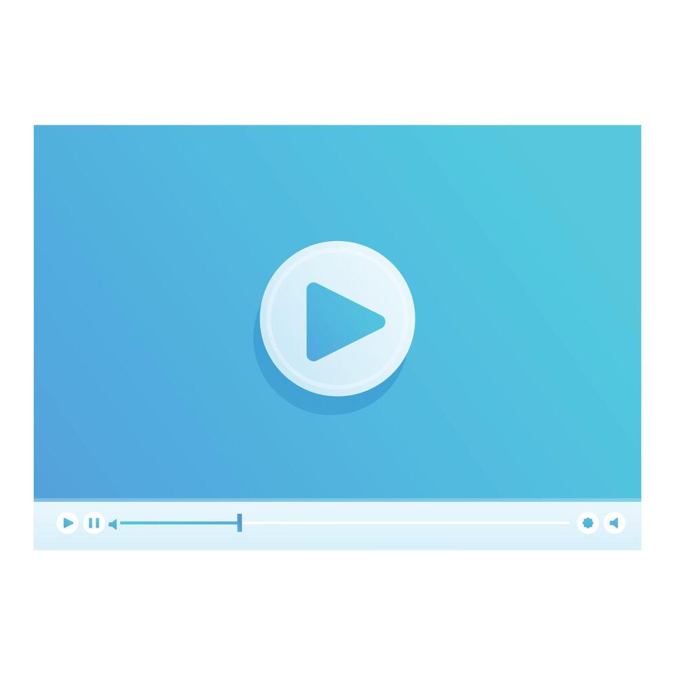 player showing streaming bar and play button on blue background vector
