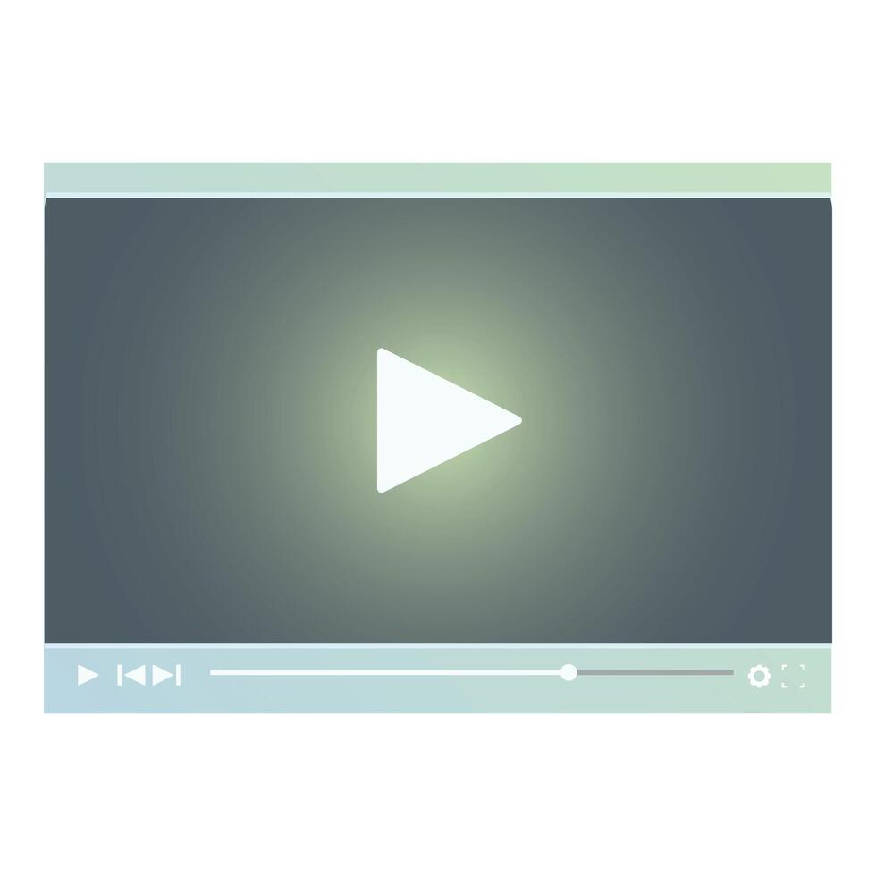 player showing a big white play button on a dark background vector