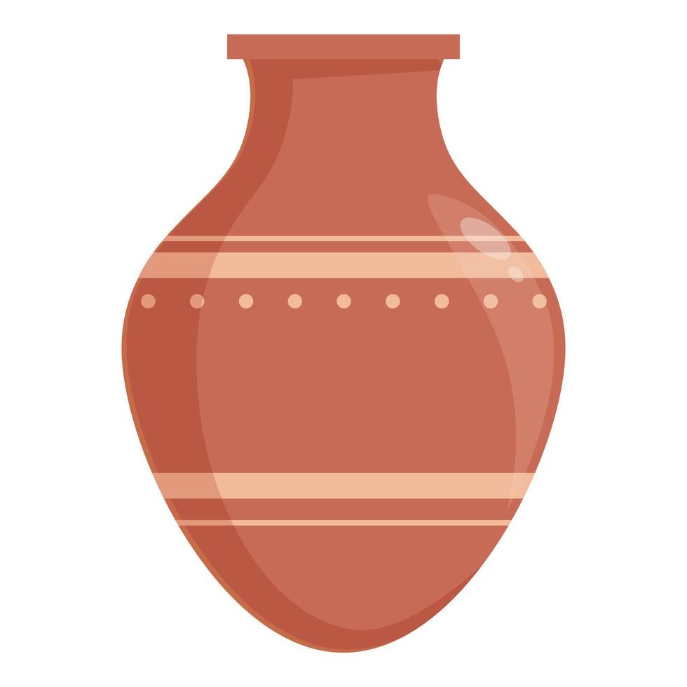 Traditional clay vase standing isolated on white background vector