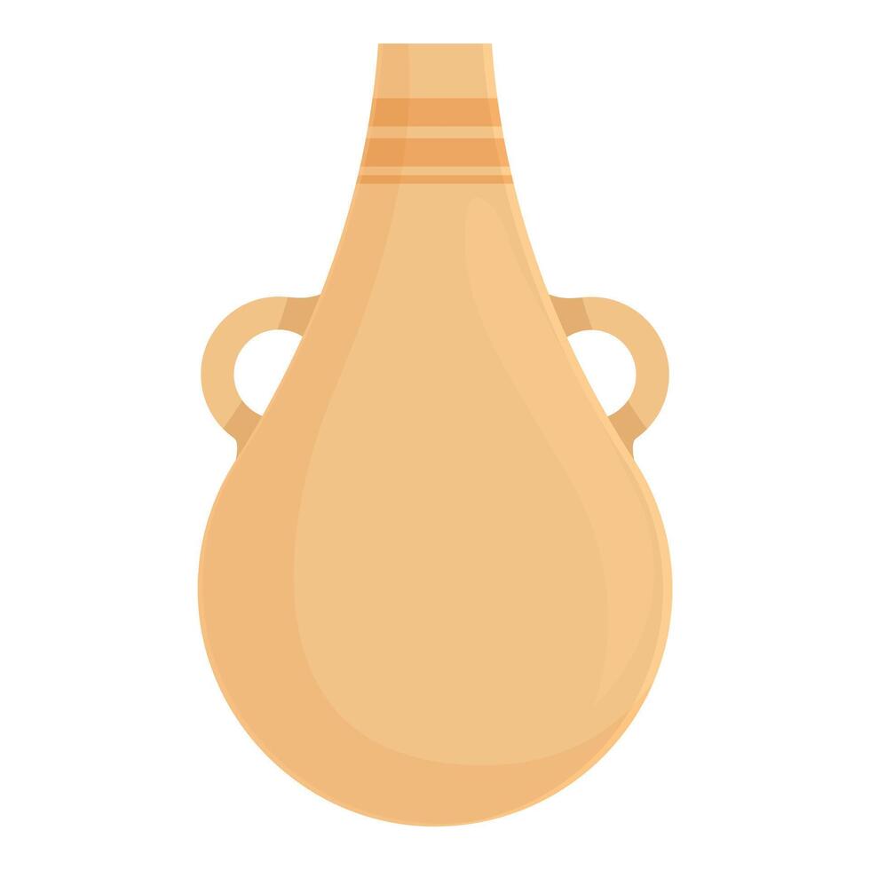 Big clay amphora with two handles is standing on white background vector