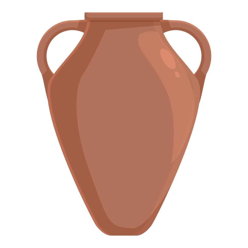 Large empty clay amphora standing on white background vector