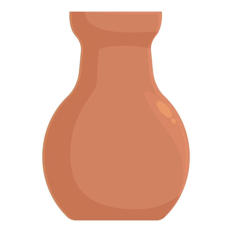 Empty clay pot standing on white background vector