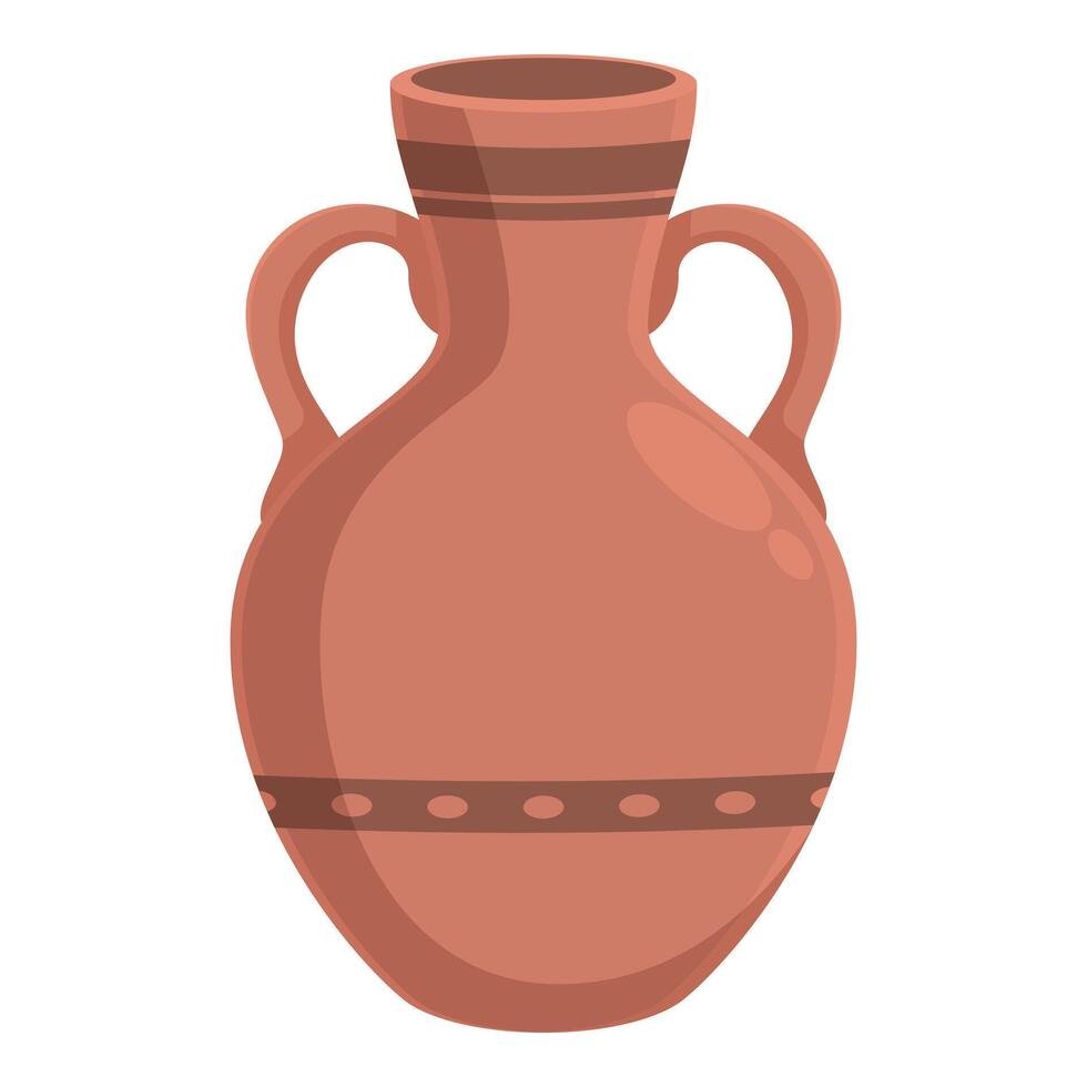 Ancient clay amphora with two handles for wine or oil storage vector