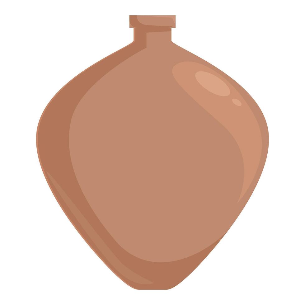 Simple brown clay bottle standing upright vector