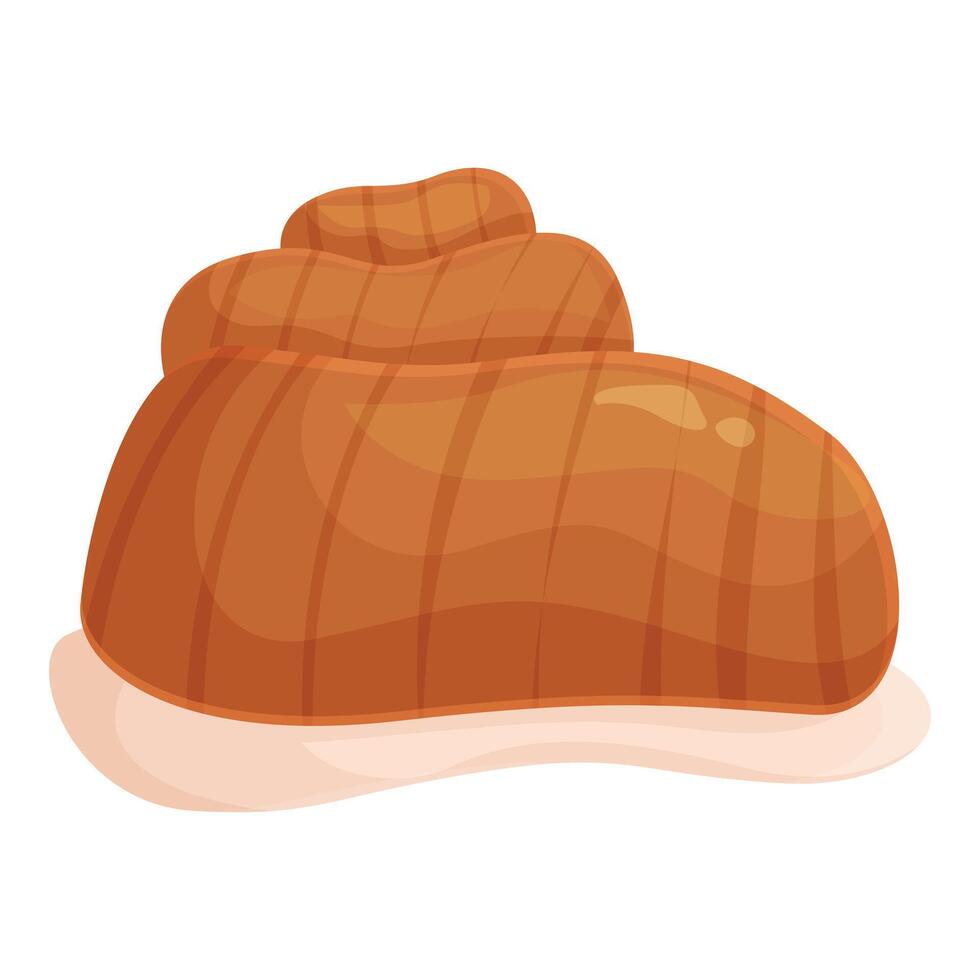 Cartoon icon of a sea shell with spiral stripes vector