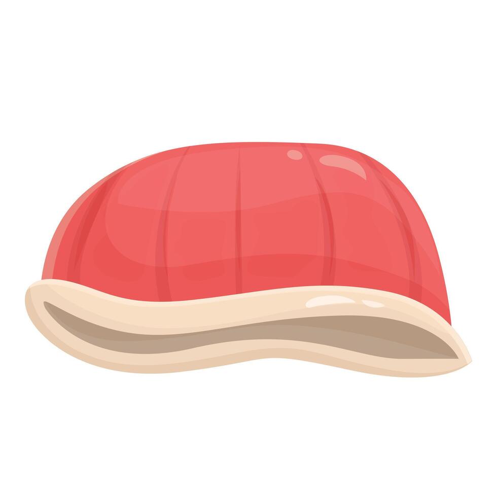 Red seashell lying with empty inside showing mother of pearl layer vector