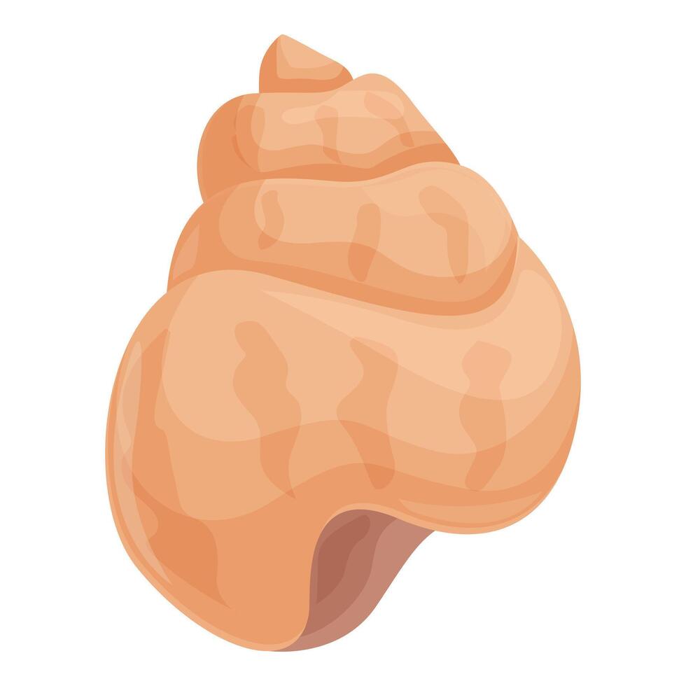 Big spiral seashell from ocean lying on white background vector