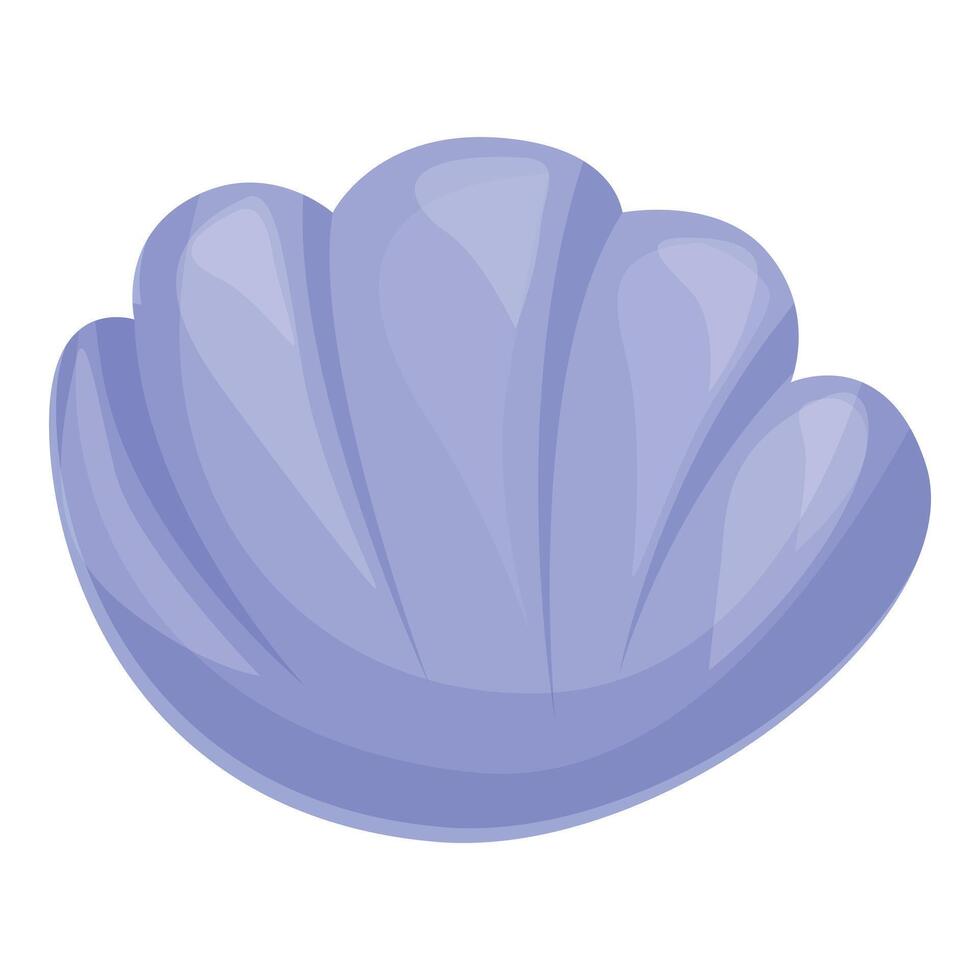 Blue scallop seashell lying closed showing growth rings vector
