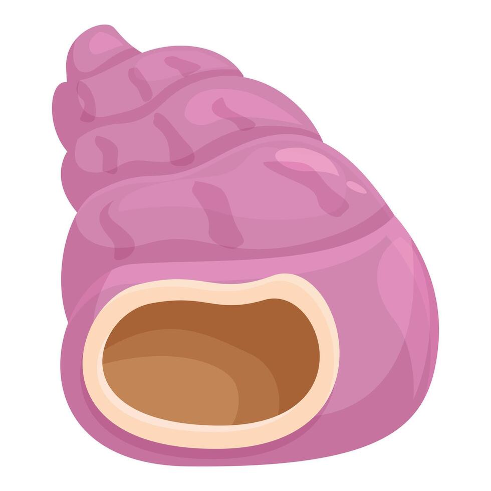 Pink seashell showing empty inside on white background vector