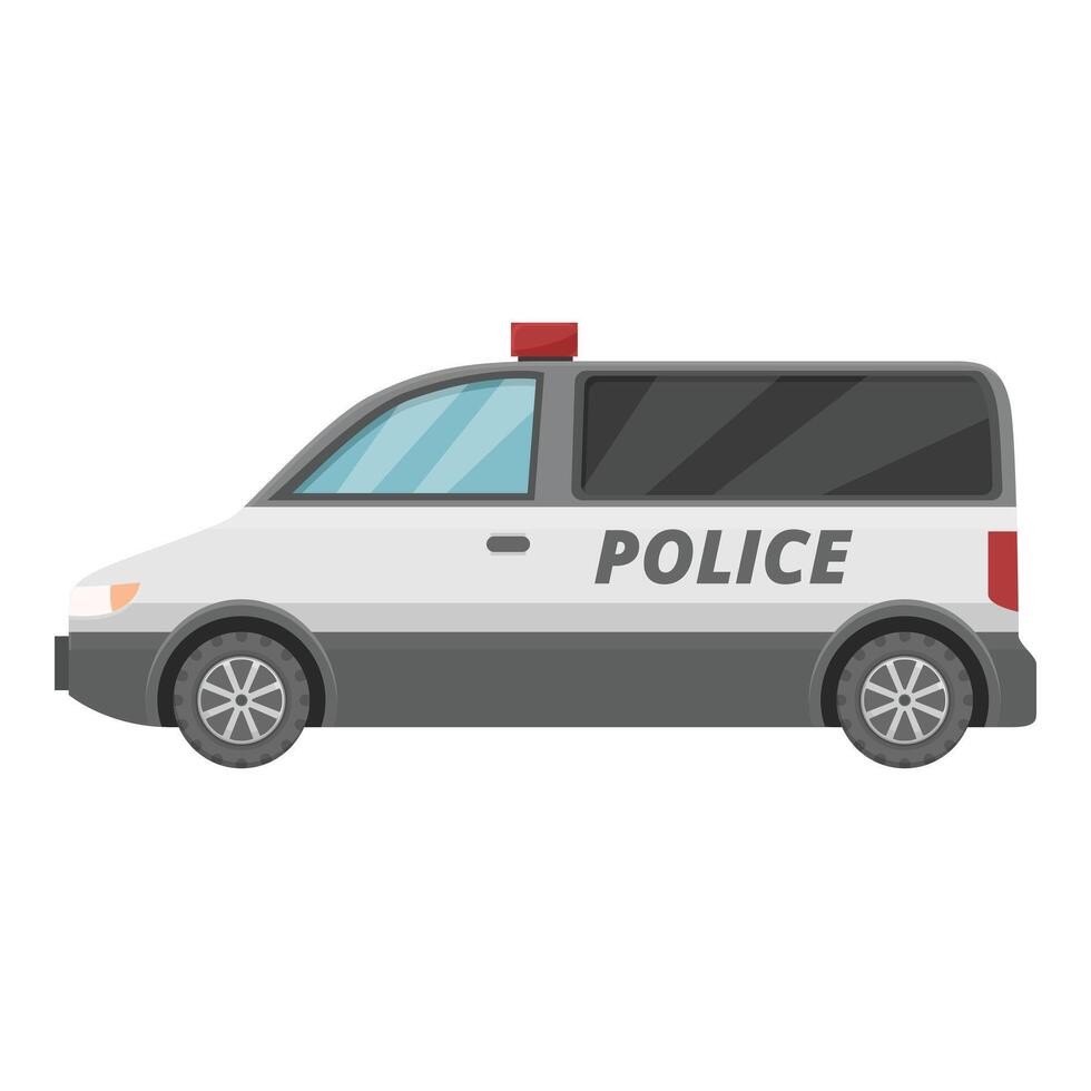 Police van illustration parked up with lights flashing vector