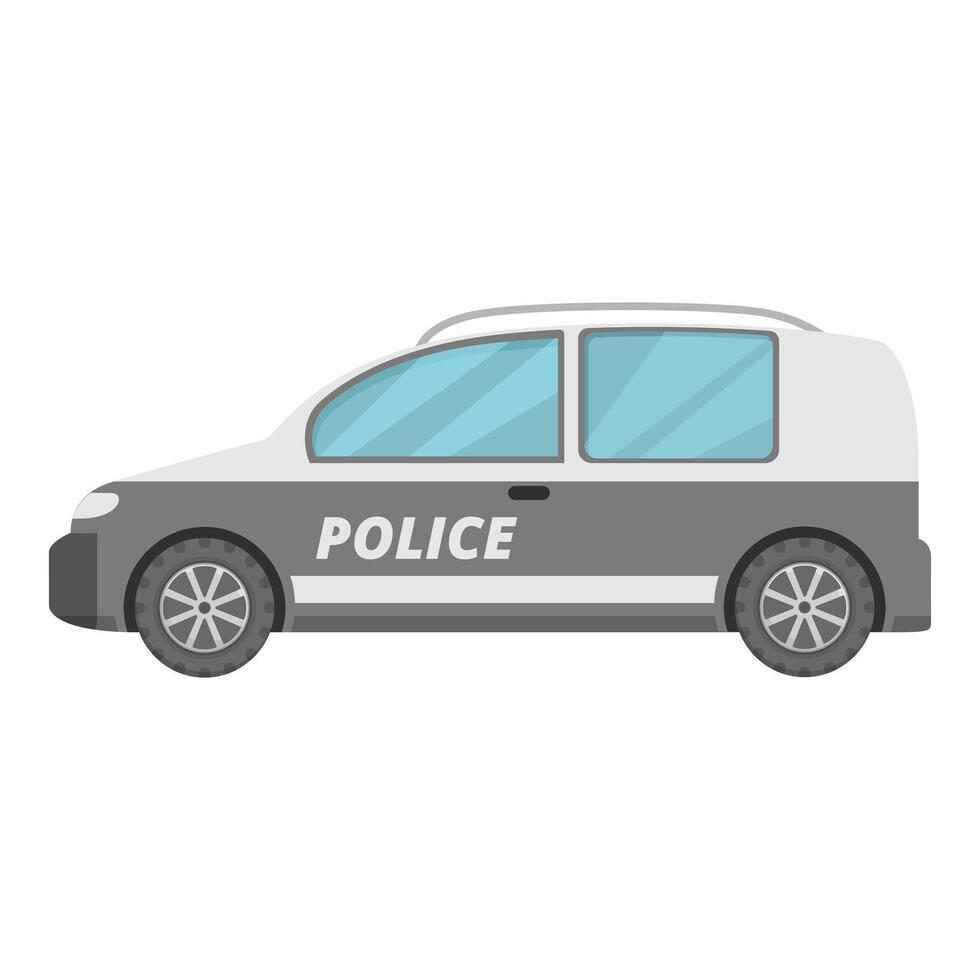 Police car parked on white background showing left side vector