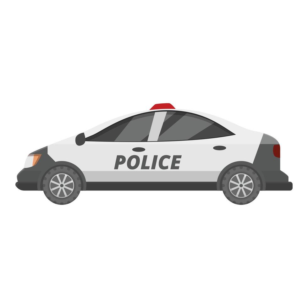 Police car standing on white background illustration vector