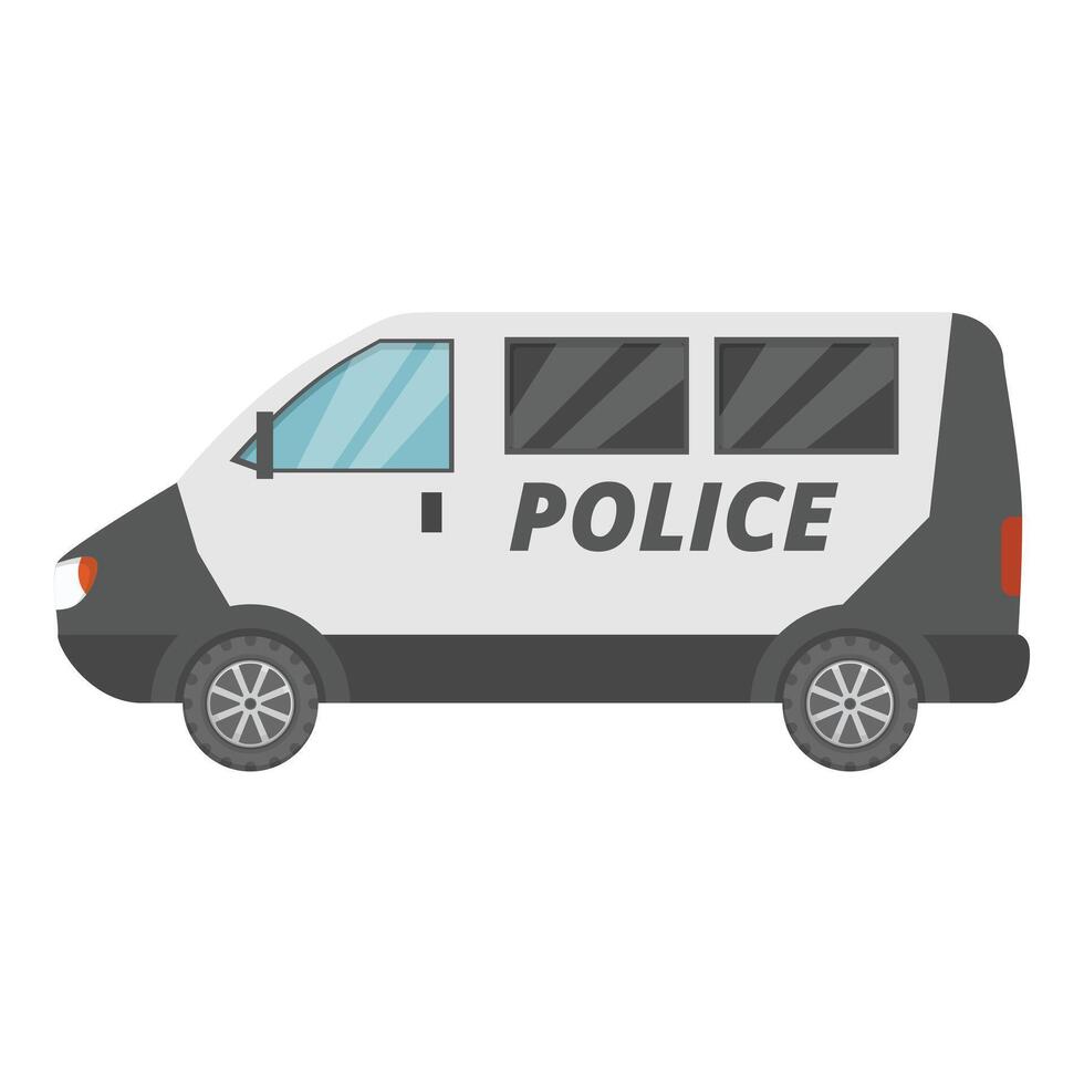 Police van parked showing side view vector