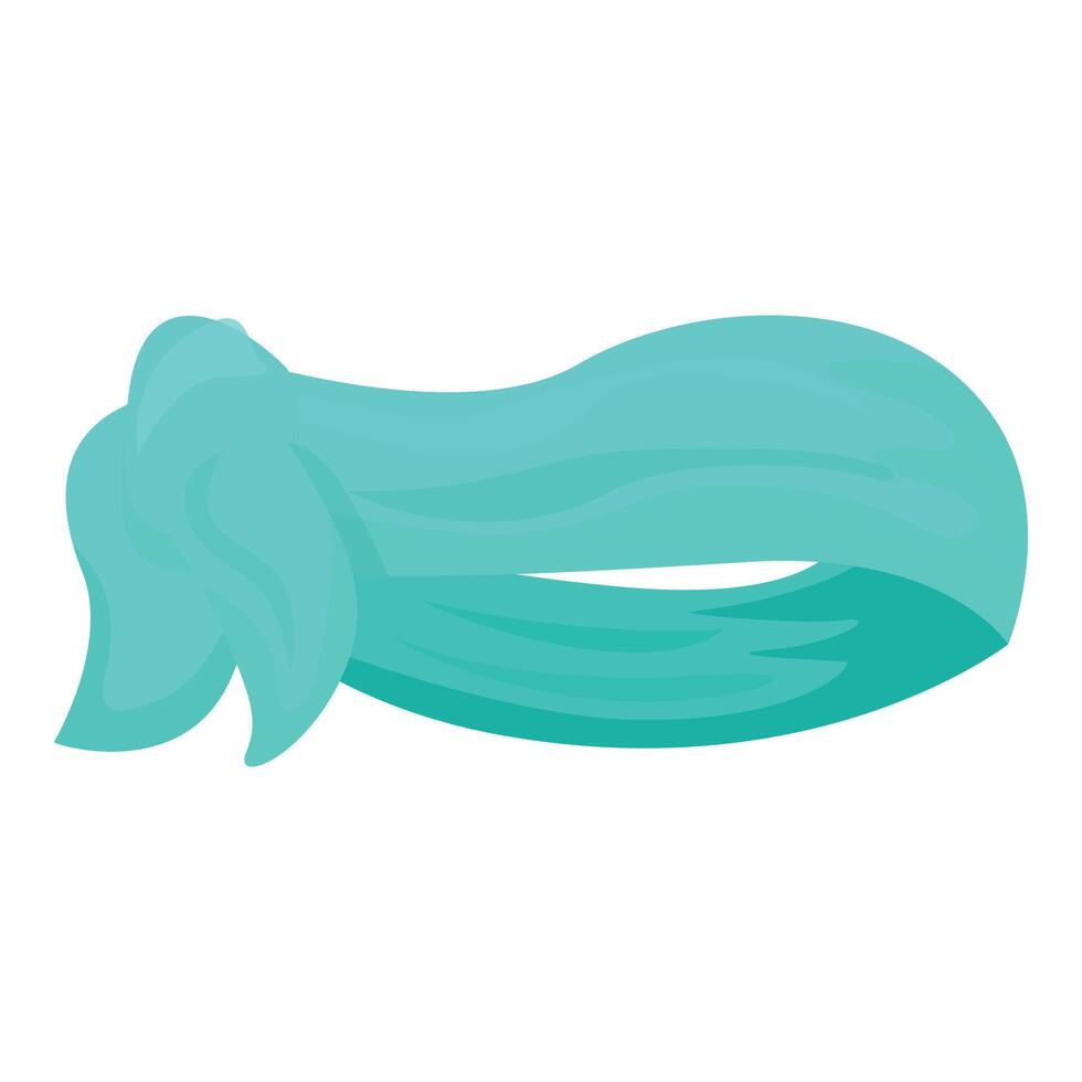 Turquoise silk scarf is waving vector