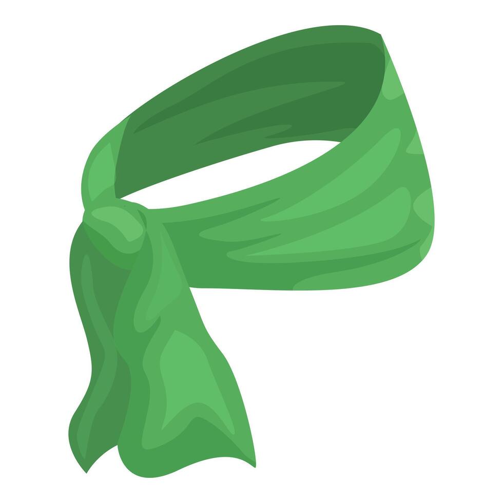 Green headscarf folded and laying on a white background vector