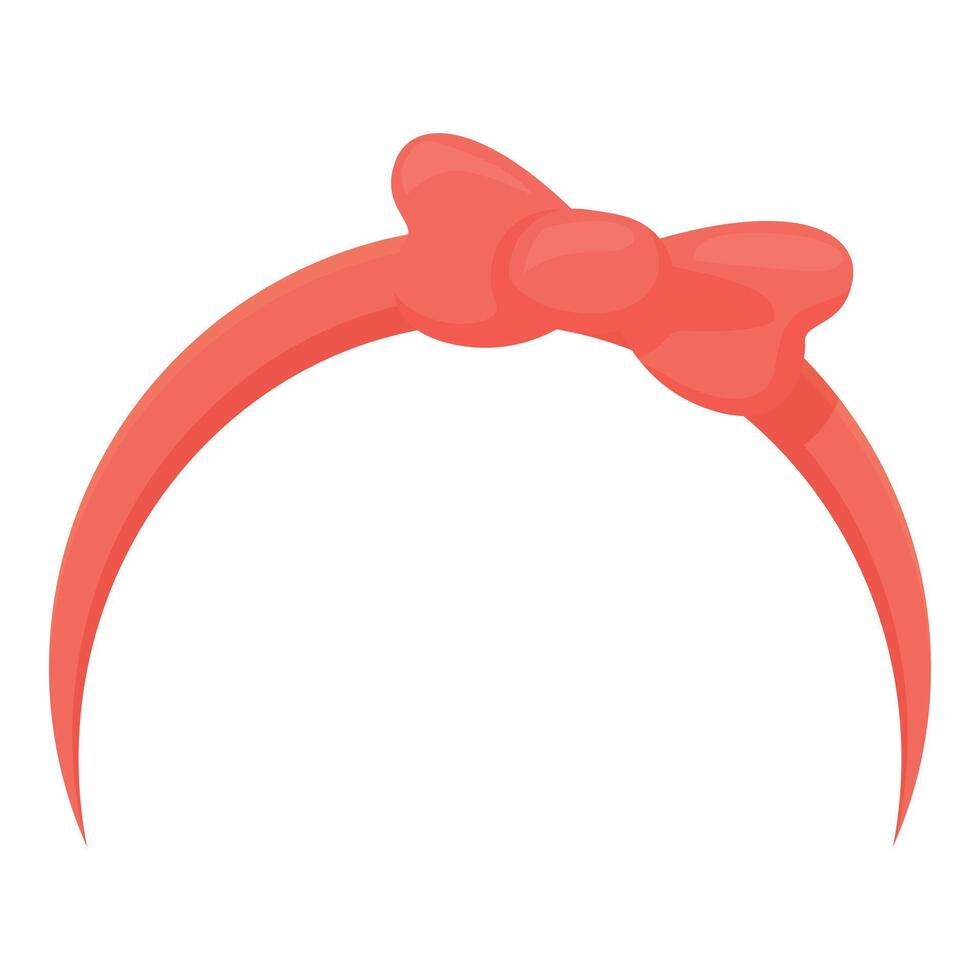 Red headband with bow for holding hair while performing beauty procedures vector