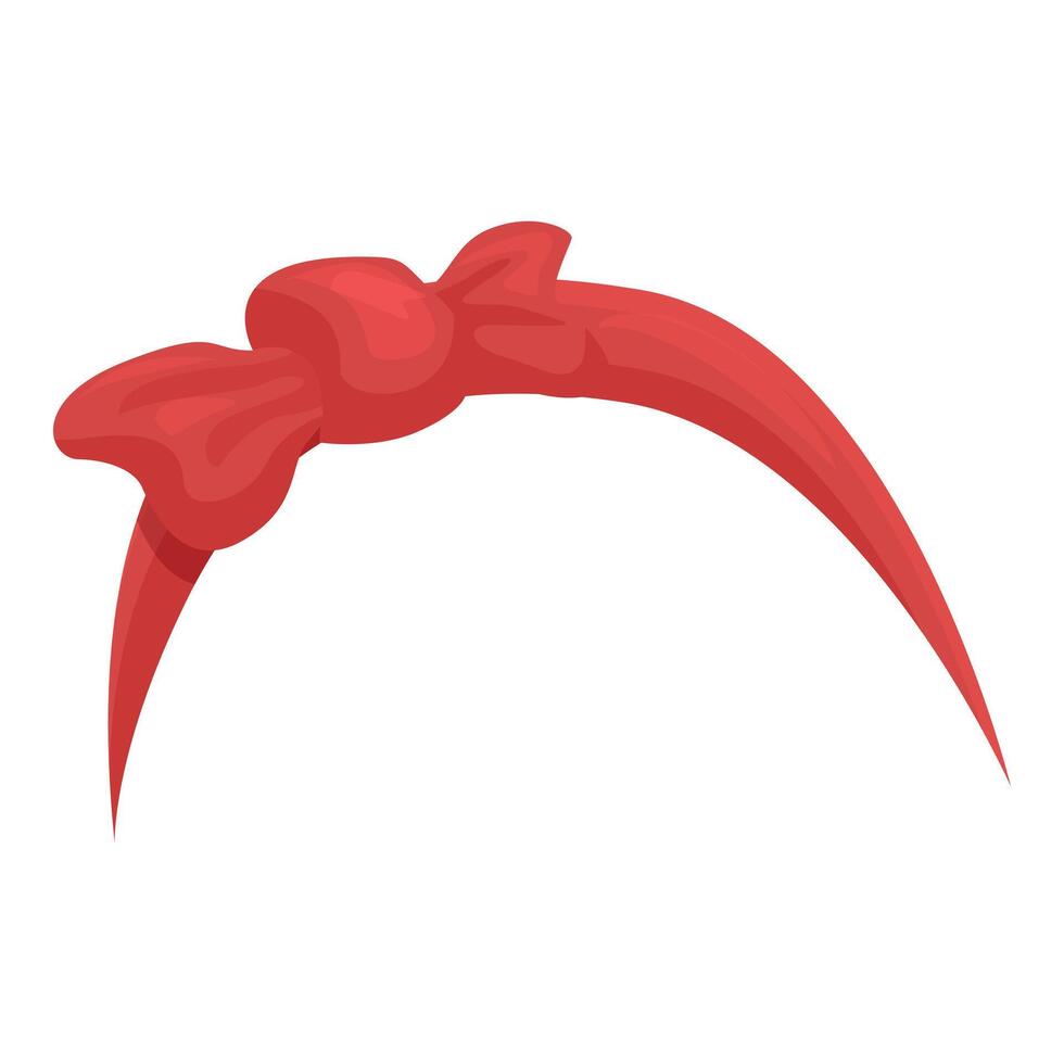 Red hair band with a bow for pin up hairstyle fashion design element vector