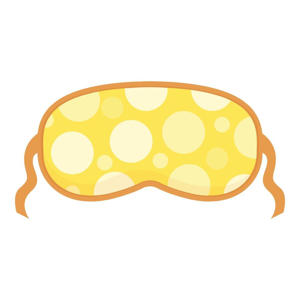 Yellow sleep mask with circles for sleeping well and having sweet dreams vector