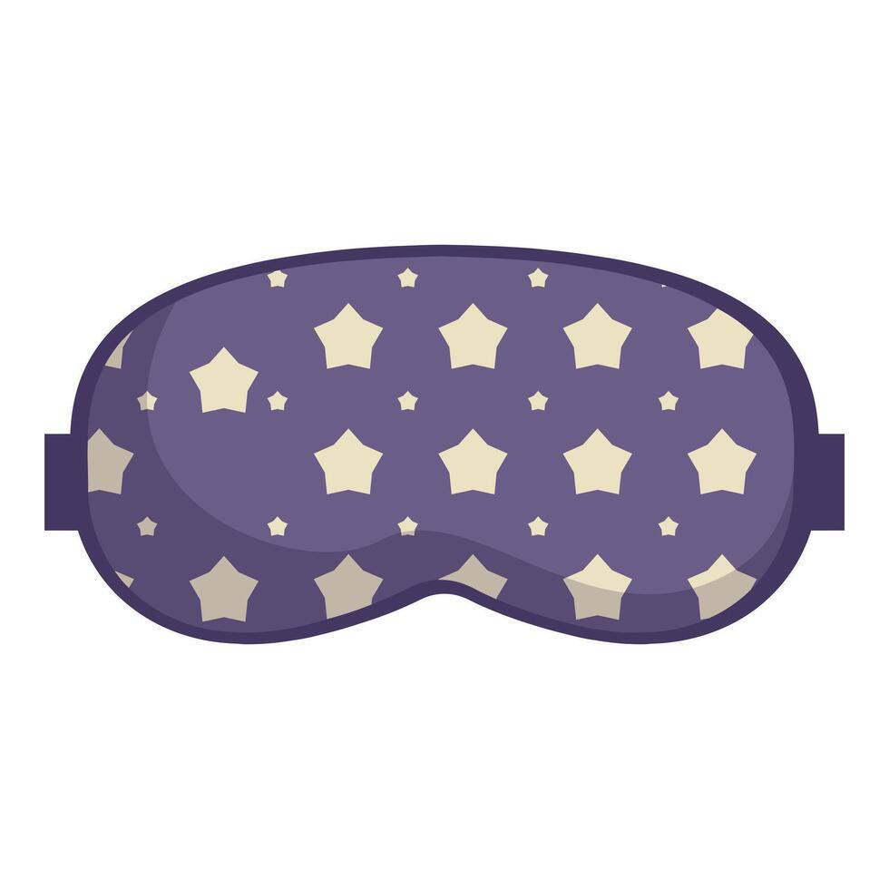 Purple sleeping eye mask with stars pattern for sleeping well vector