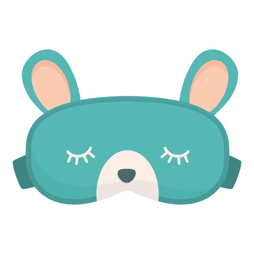 Turquoise sleeping mask with bunny ears for sleeping well vector